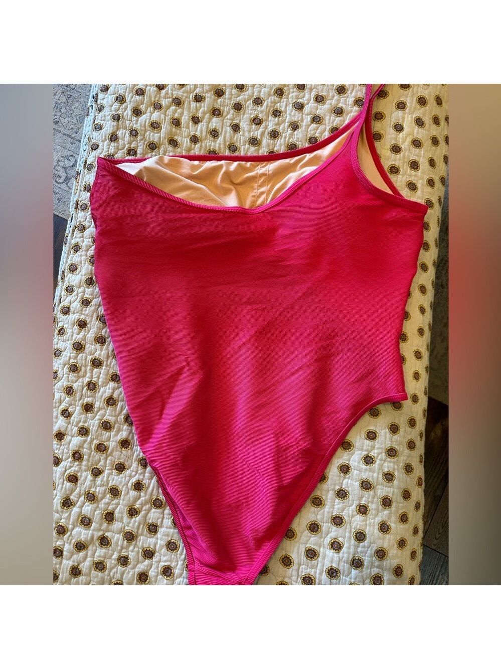 J. Crew Hot Pink One Shoulder One Piece Swimsuit Size 18 NWOT - Picture 3 of 7